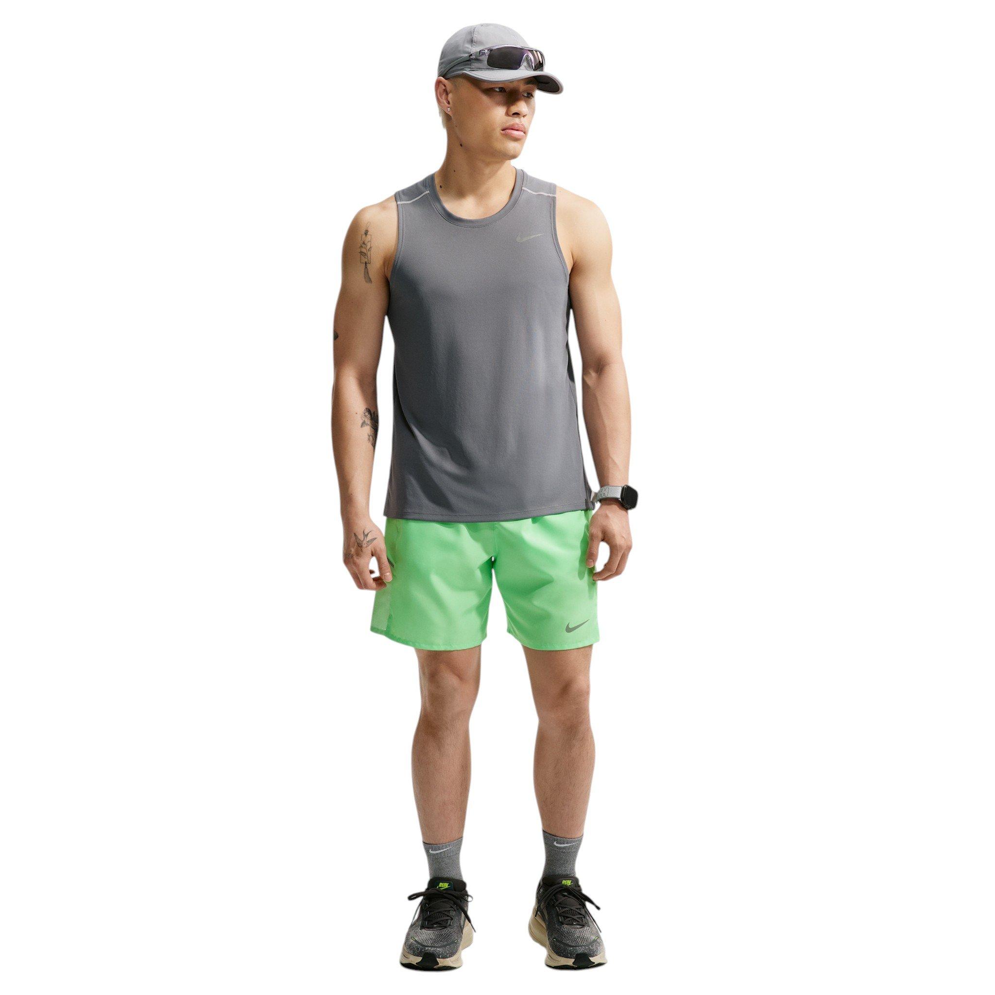 Nike Men's Miler Dri-FIT 7" Brief-Lined Running Shorts - Green - GREEN